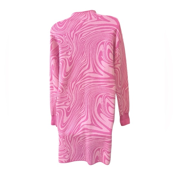 Gianni Bini GB Sweater Dress Pink Marble Swirl Long Sleeve NWT Size XL - Picture 5 of 11